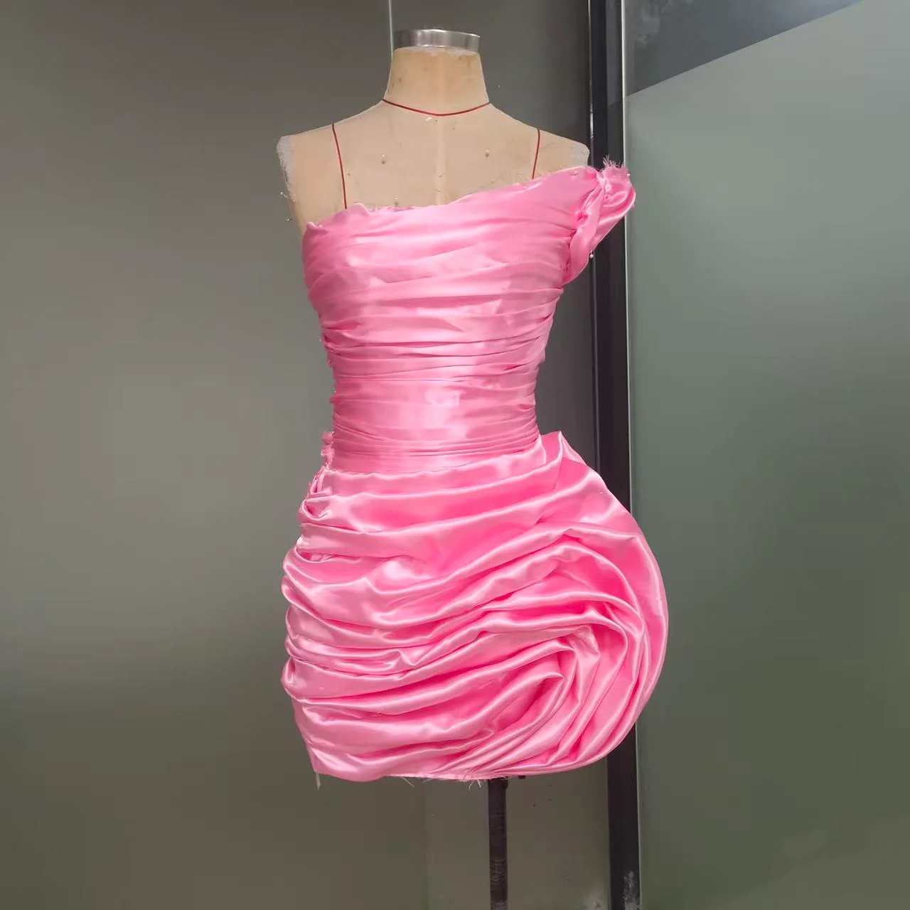 Pink revised toile from a slightly different front angle